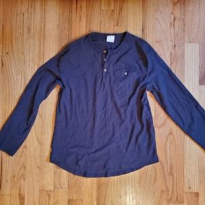 Zara Boys long sleeved dark blue t-shirt with wooden buttons